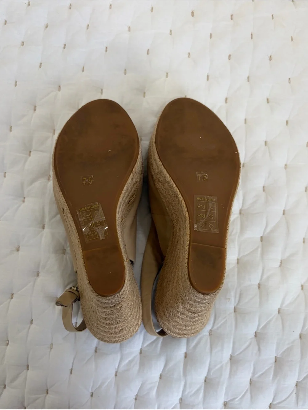 Dolce Vita Neutral Beige Espadrille Wedge Slingback size 7.5